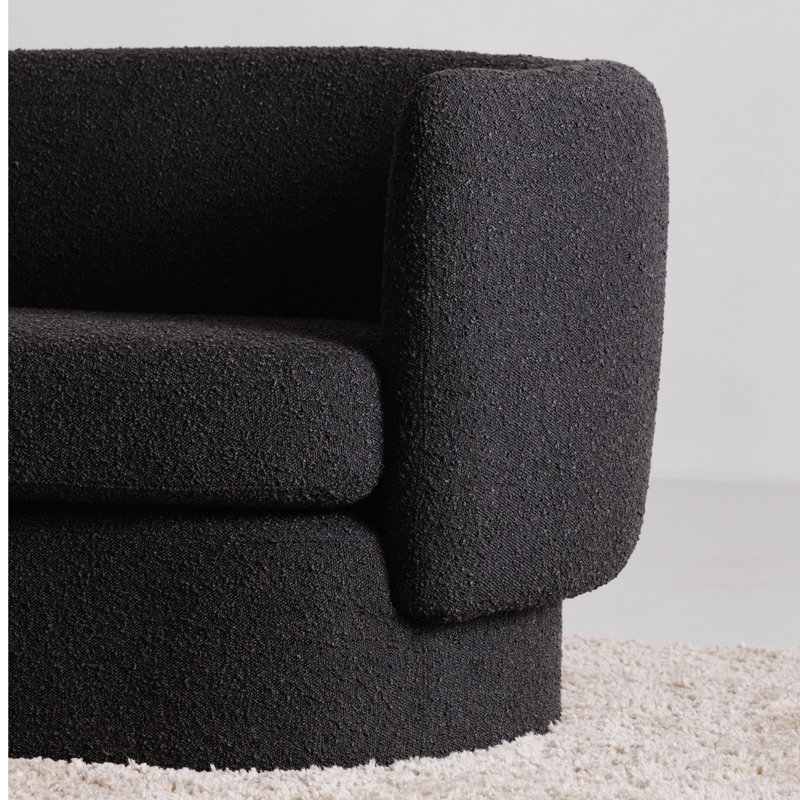 83'' Square Arm Sofa, Maya Black Boucle