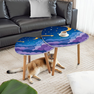Ensemble de 2 tables basses gigognes Triangle