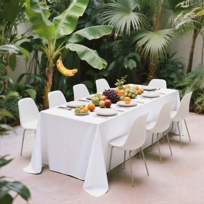 2pcs/pack Of Rectangular 90*156In Polyester Tablecloths,multiple colors,suitable for parties, birthday celebrations, kitchen and dining room decoration, wedding decor, and home furnishings. Fits an 8ft rectangular table. Stylish and durable