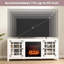 Meuble télé avec foyer - console de 58 po avec foyer électrique, tablettes réglables, télécommande et flamme à 3 niveaux pour téléviseur de 65 po ou moins