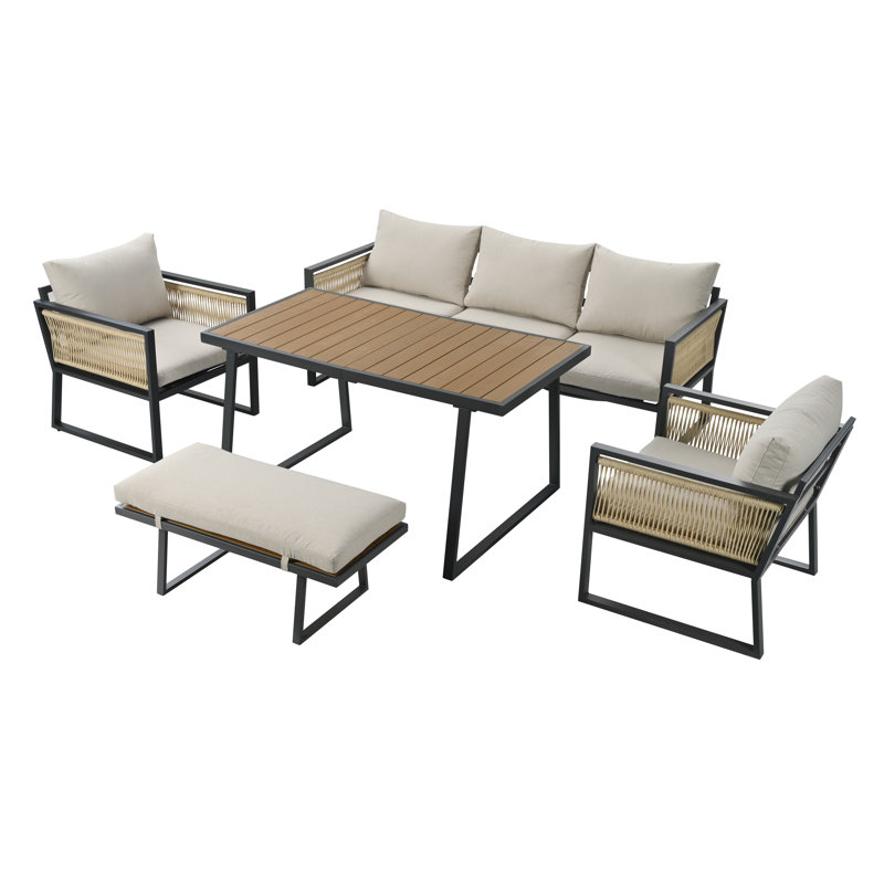 7 - Person Patio Dining Set with Rectangular Table