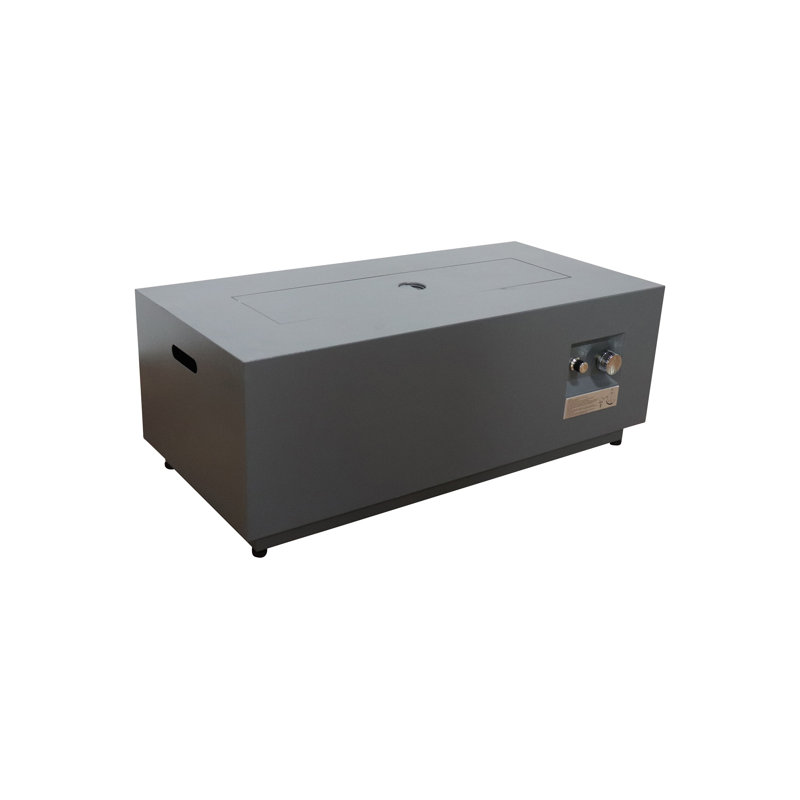 Lanesia Rectangle Steel Propane Smokeless Fire Pit Table, Gray