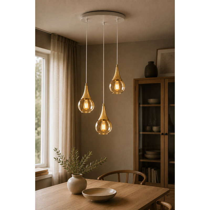 Creason 3 - Light Cluster Pendant, Gold, White/Gold