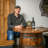 Whiskey Barrel Pub Table with 36" Solid Oak Top Handmade Rustic Bar Table Crafted by Family-Owned Mystic Barrels
