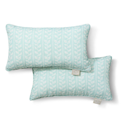 MARTHA STEWART Vineyard Vines Indoor Outdoor Lumbar Pillow 2-Pack Set, 18"