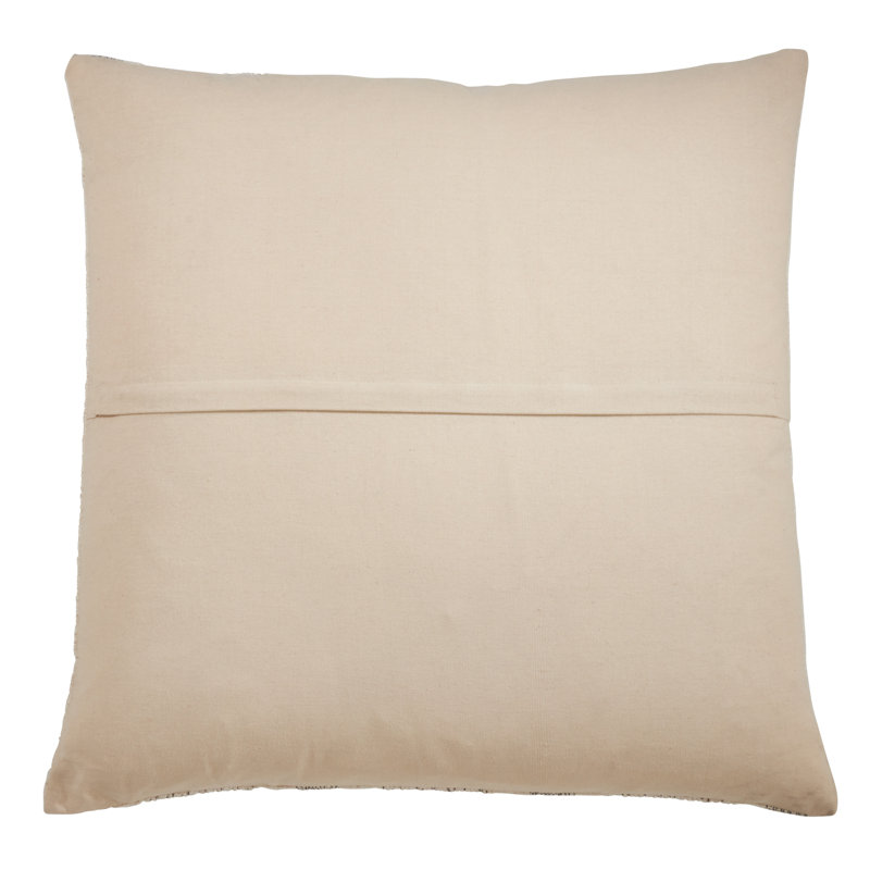Ivory and Gray Striped Cotton Square Pillow Cover