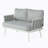 Steel Loveseat And Table, Off White+Grey-1833923251-1833923249