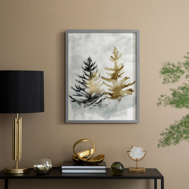 Reproduction encadrée - bois massif, Gris, H 11 po x l 9 po