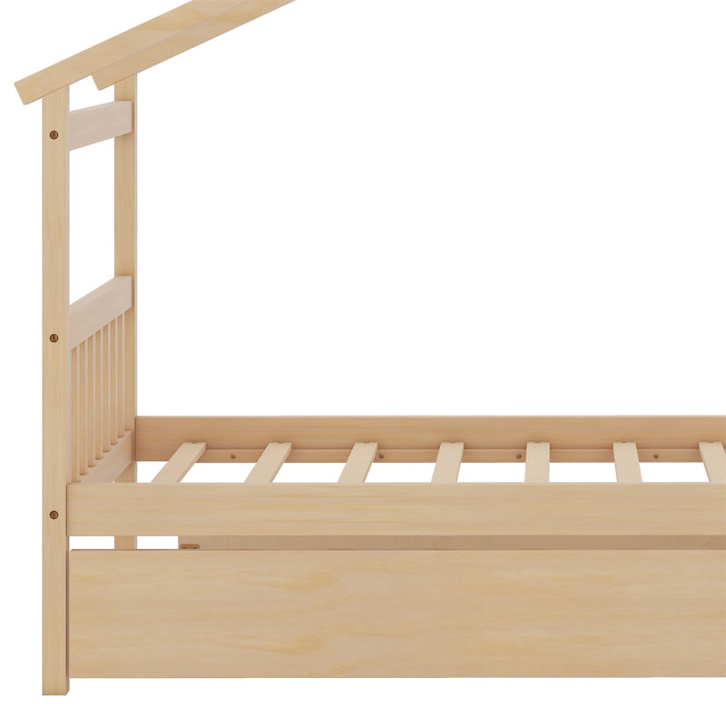 Lit en bois avec couchette, Naturel
