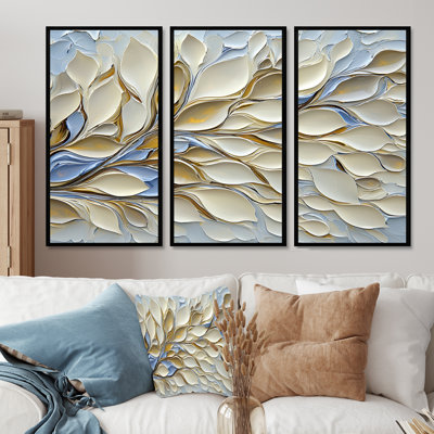 «Purple Pathway of Flower Petals II - Abstract Botanicals», ensemble de reproduction d'art mural