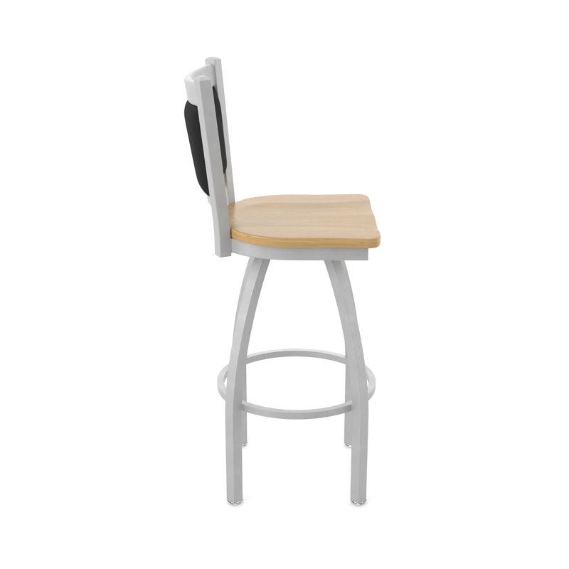 Tabouret pivotant Hadleigh, Chêne Naturel, Nickel anodisé, Tabouret de bar (siège d’une hauteur de 30 po)