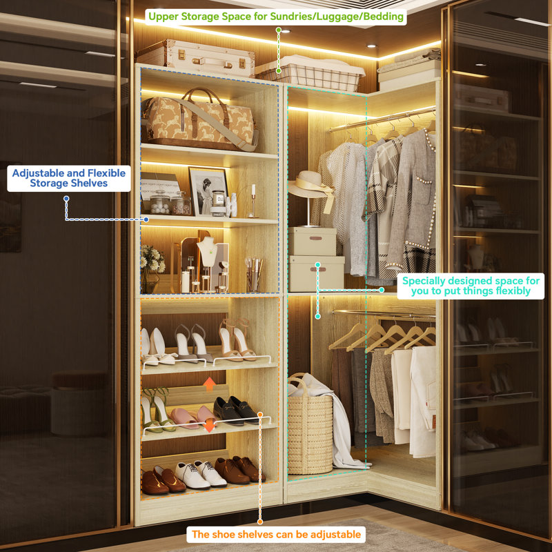 Freestanding Closet Organizer System, Oak
