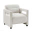 Fauteuil d'appoint, coussin de siège beige rembourré et rembourré en tissu Boucle-130130446