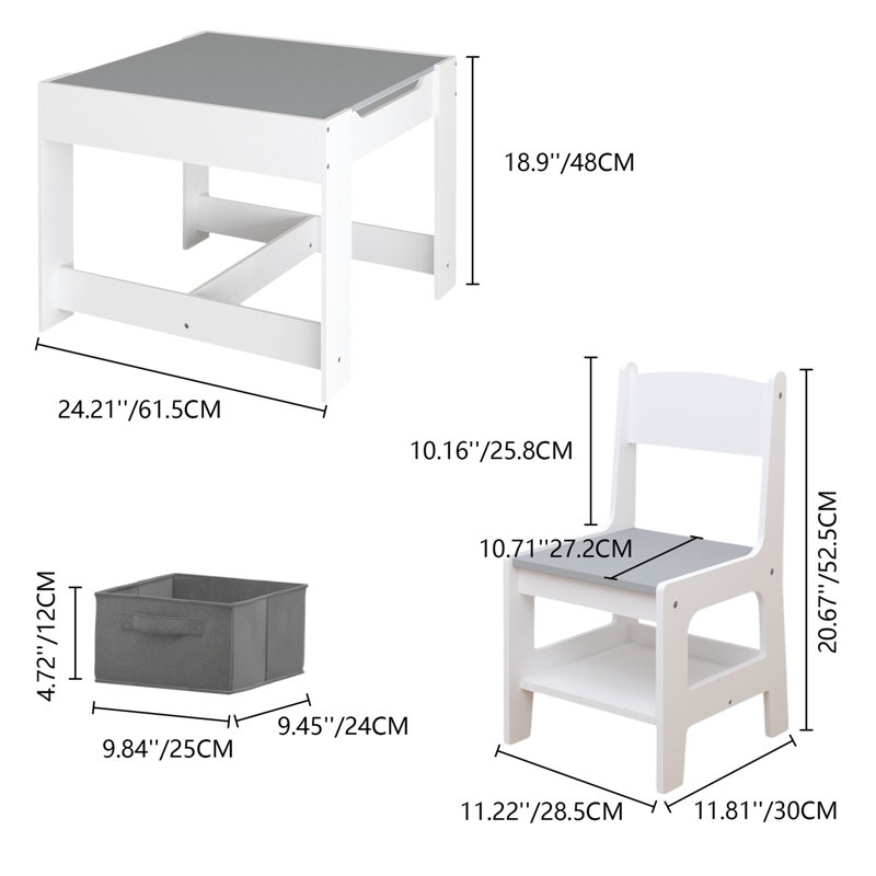 Lot de tables et chaises d'enfants