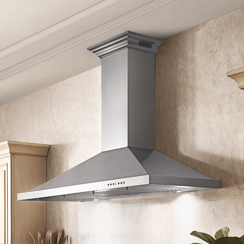 42" 400 CFM Ducted Wall Mount Range Hood, Stainless Steel