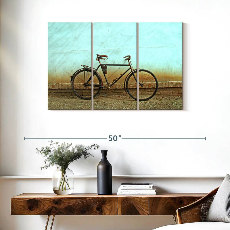 Parked Old Bicycle, 24" H x 38" W