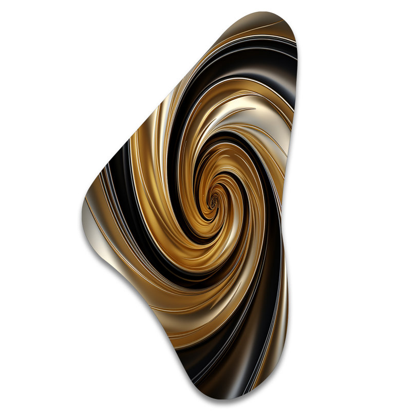 Catharine - art mural asymétrique en forme de Boomerang à spirales abstraites, H 31 po x l 17 po