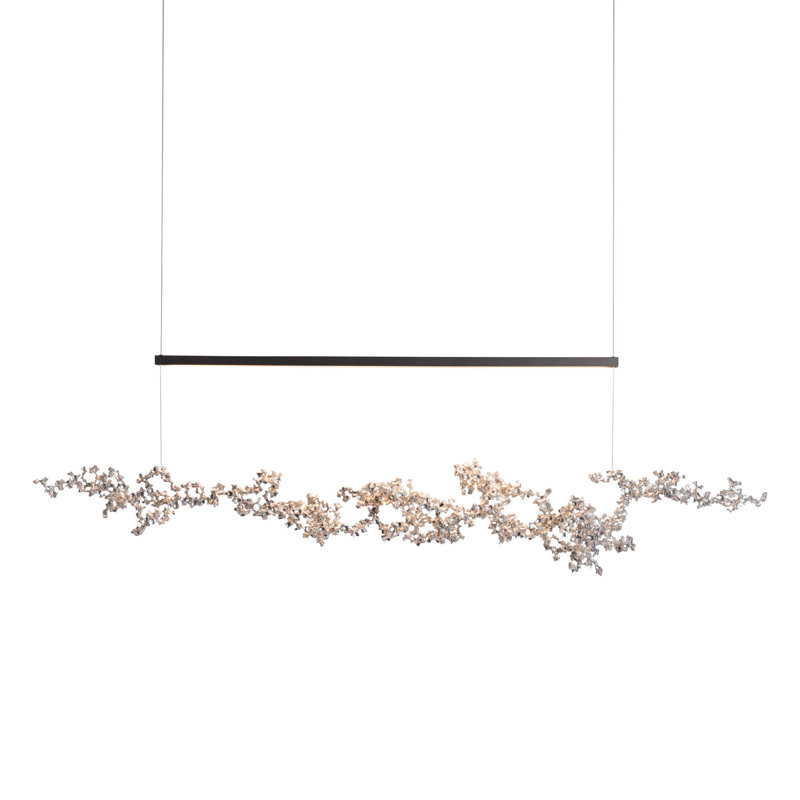 Luminaire suspendu linéaire à 1 lumière pour îlot de cuisine Coral, Bronze, Fumée foncée