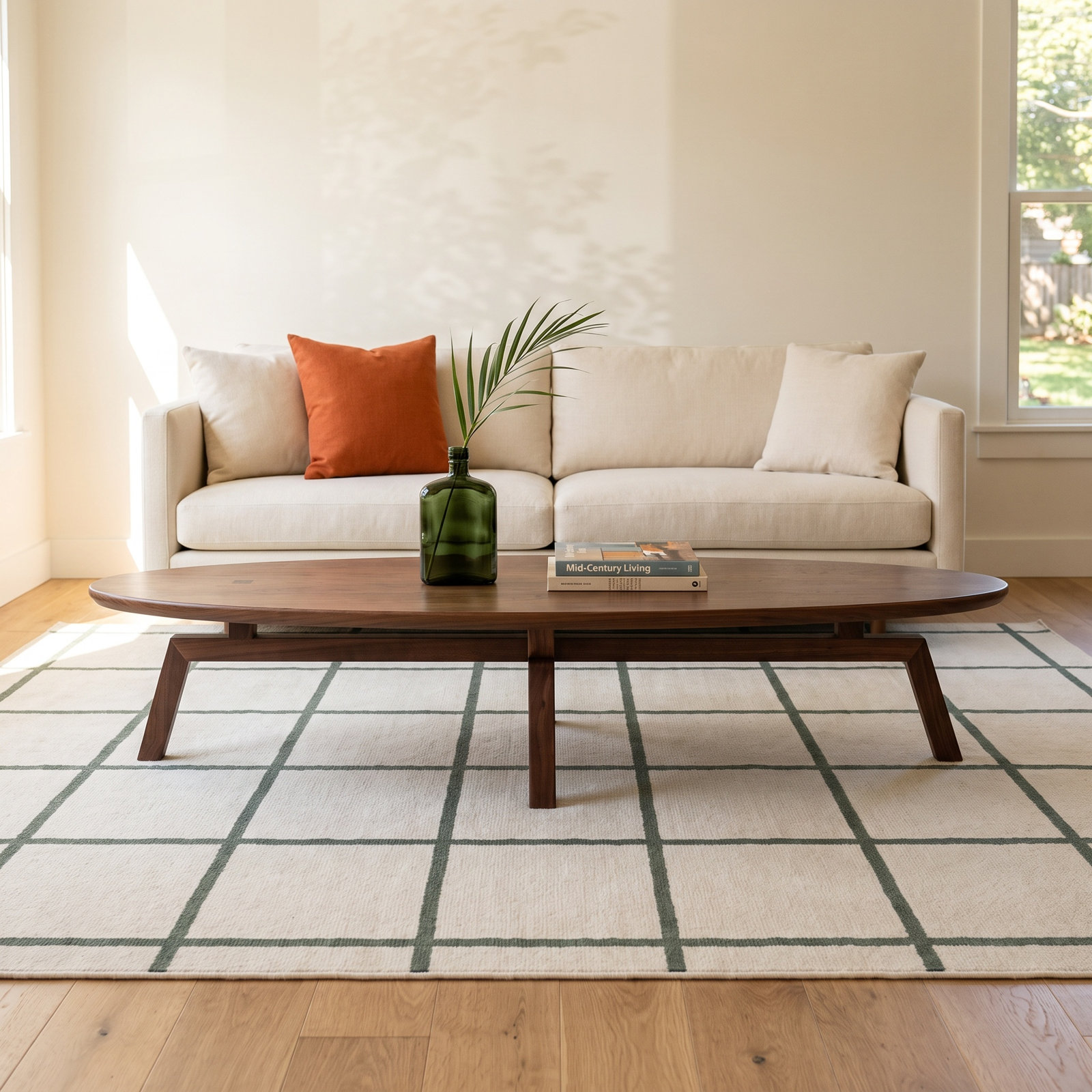 Solana 59" Walnut Coffee Table, Walnut
