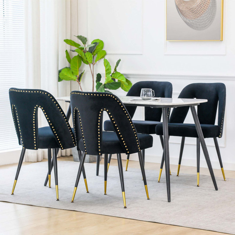 Chaise rembourrée Contemporary, Noir