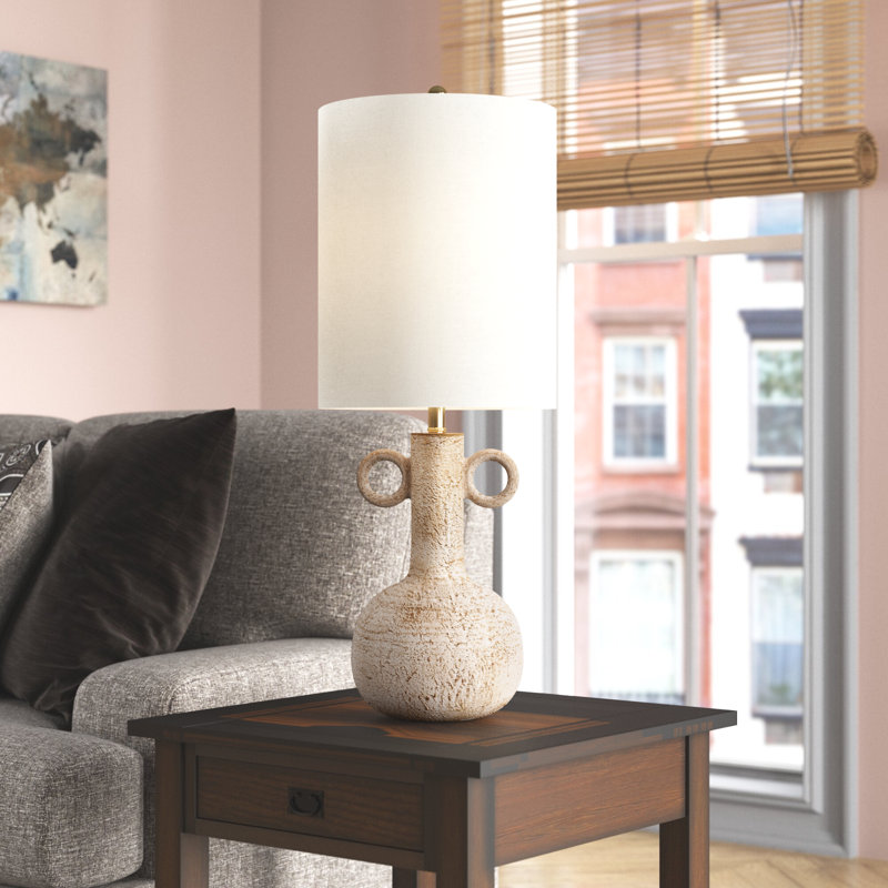 Chison Ceramic Table Lamp, Beige