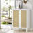 Corvyn Rattan Cabinet,Entry Cabinet Wood 2 Door Accent Cabinet with Adjustable Shelves Rustic Oak-691593622-691593611