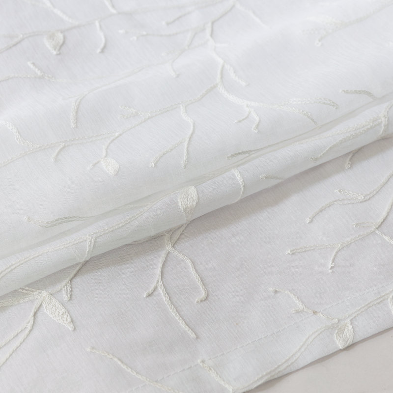 Panneau de rideau simple transparent avec œillets à motif floral Greater Taree, Blanc, l 54" x L 108"