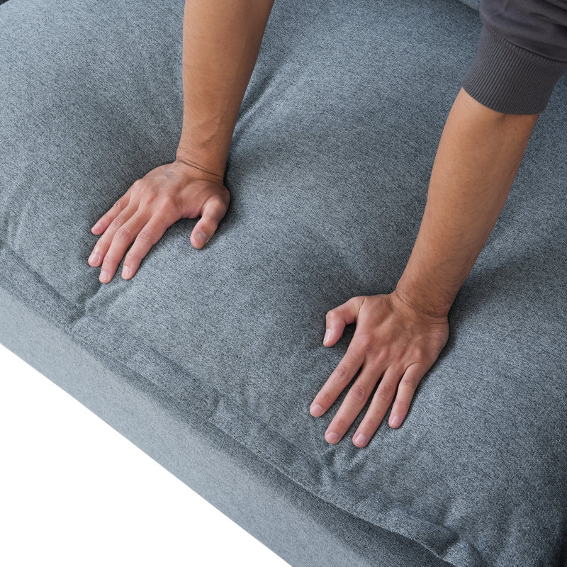 Repose-pieds Gracey Linen Upholstery, Bleu
