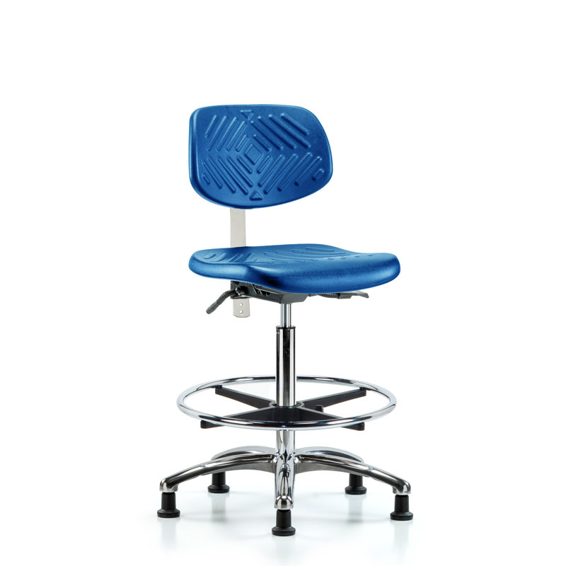 Chaise de salle blanche en polyuréthane classe 100 - hauteur de banc élevée, Patins
