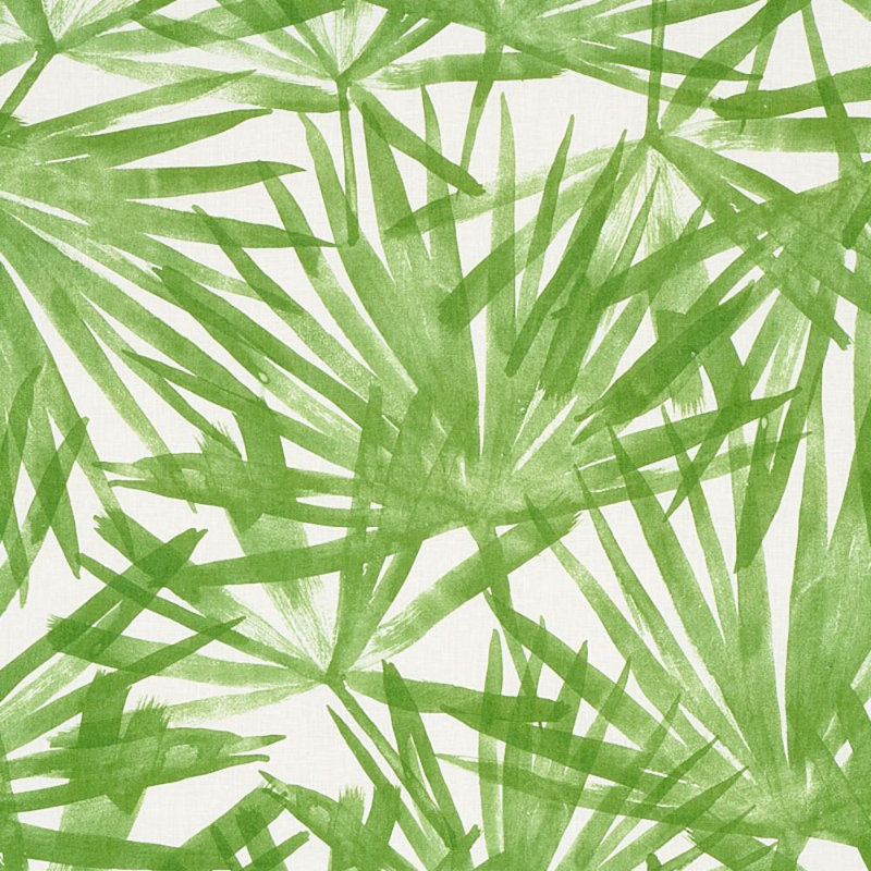 Sunlit Palm Linen Fabric, Green