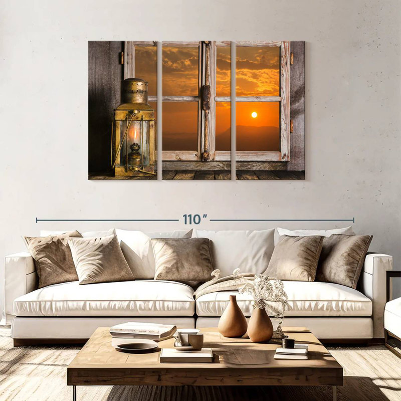 Senne Copper Lantern By The Window, 48" H x 74" W