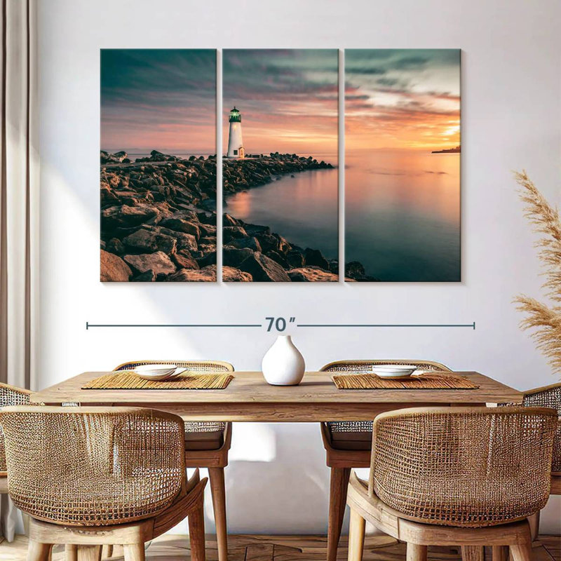Lighthouse pastel sunset Aletra, H 42 po x l 65 po