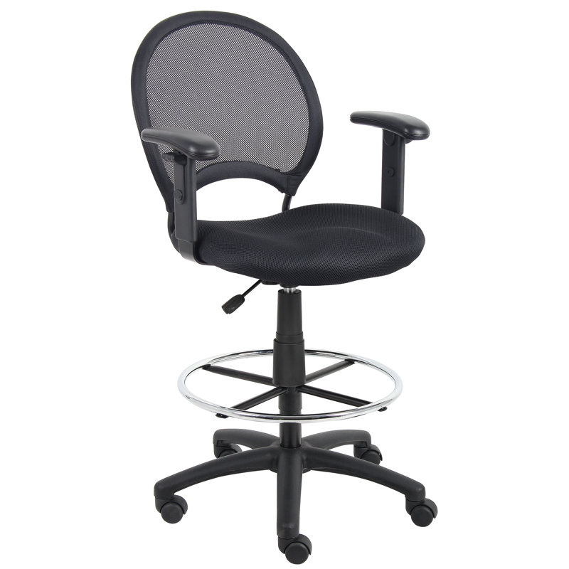 Mesh Drafting Chair, Adjustable Arms