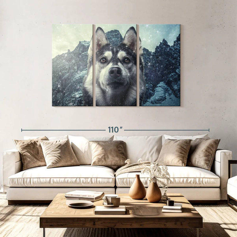Brampt Winter Siberian Husky, 48" H x 74" W