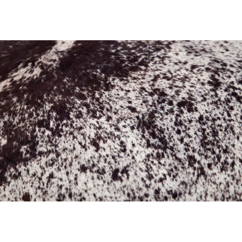 Petit tapis en faux cuir de vache noir et blanc