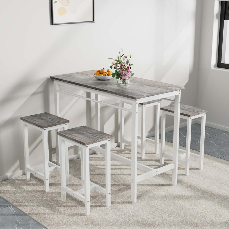 Ensemble de table de cuisine 5 pièces avec 5 tabourets de bar 5 pièces