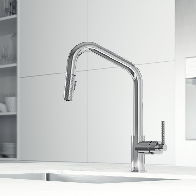 Utopia 15" H 1-handle Pull-Down 2-Function Sprayer Kitchen Faucet, Chrome