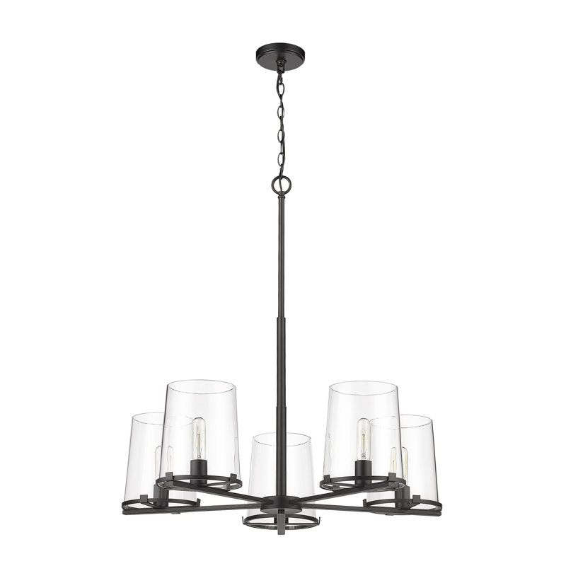 Catosha 5 - Light Dimmable Classic / Traditional Chandelier, Matte Black