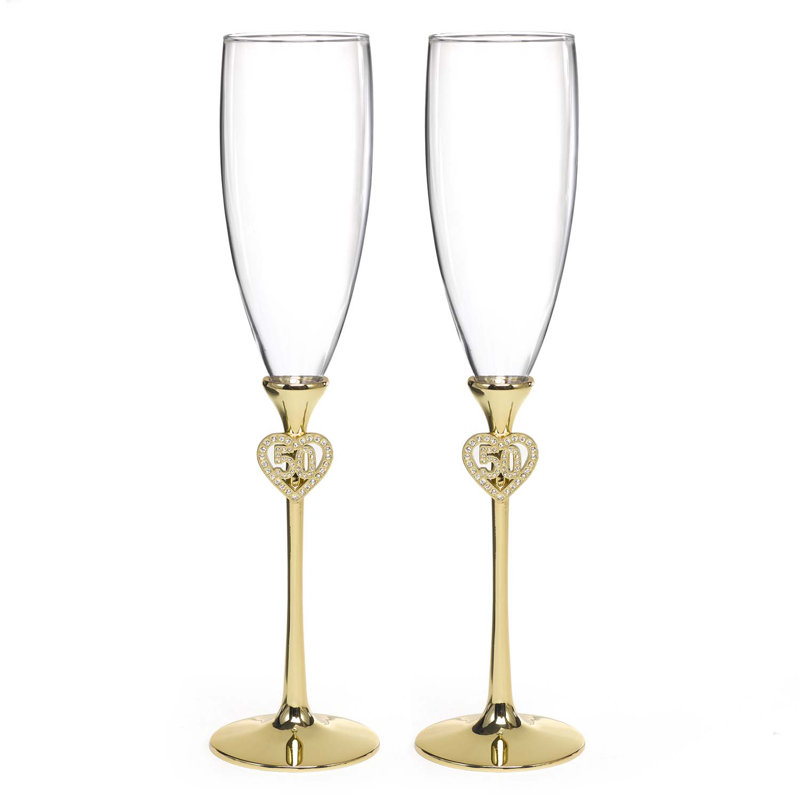 Flûte en verre 12 onces à la 50e fêtes