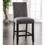 Ensemble de 2 chaises grises rembourrées en tissu de style contemporain
