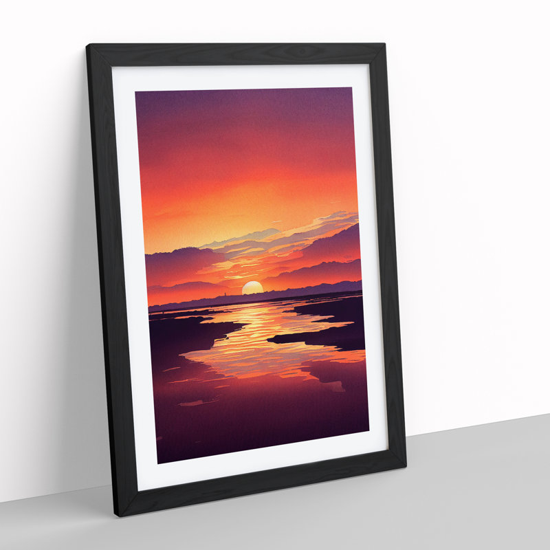 Alluring Sunset - Single Picture Frame Painting, Black , 64cm H x 46cm W x 2cm D