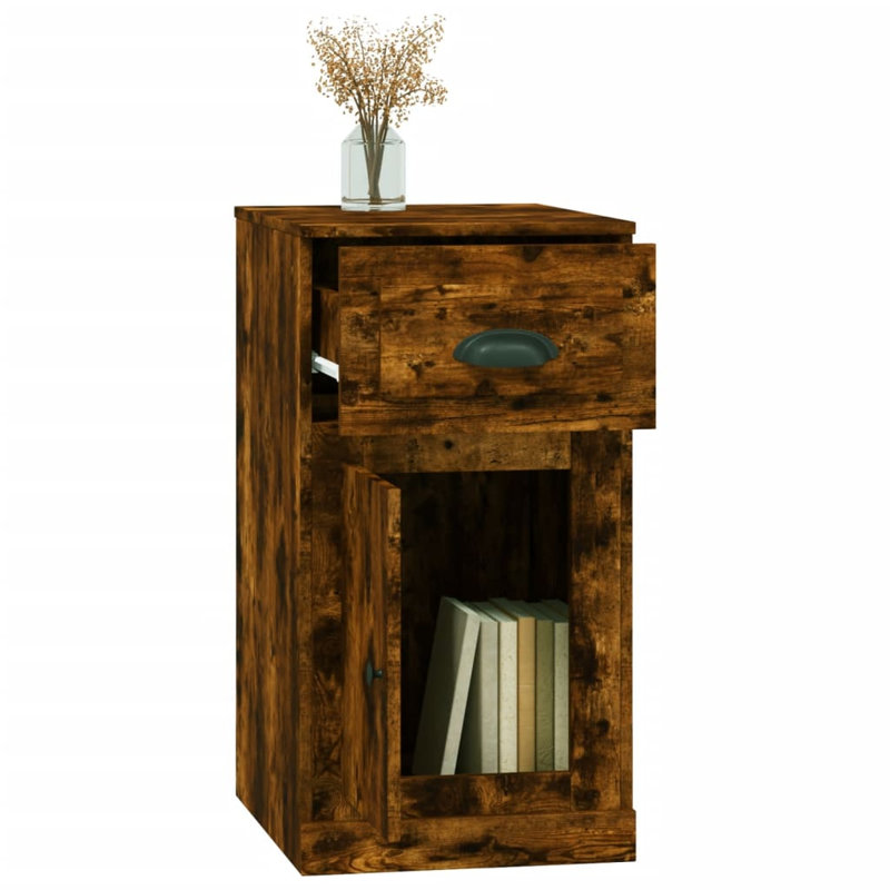 Lauchlen 1 - Door Accent Cabinet, Smoked Oak