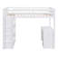 Lit mezzanine simple avec échelle, tablettes et bureau