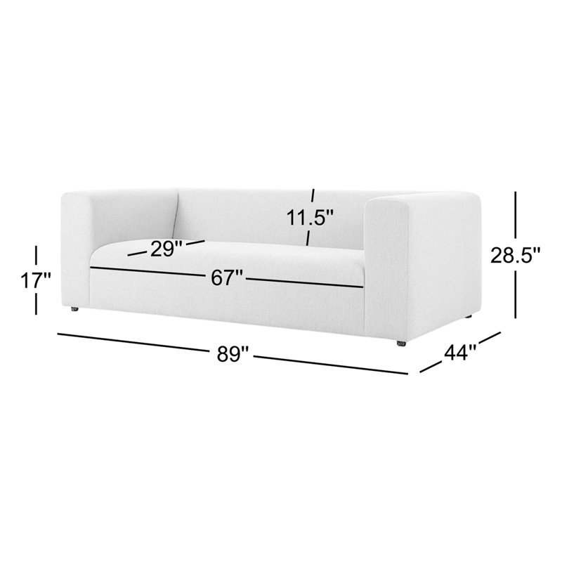 Lawndale Sofa-89"-Napa Sandstone, Saxon Charcoal