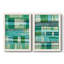 Motif bleu sarcelle I - impression sur toile encadrée 2 pièces-592636222-592636223
