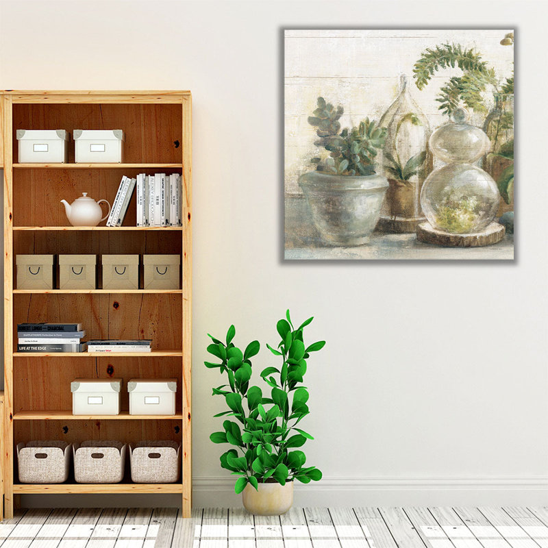 «Greenhouse Orchids on Shiplap II», reproduction d'art sur toile, H 40 po x l 40 po