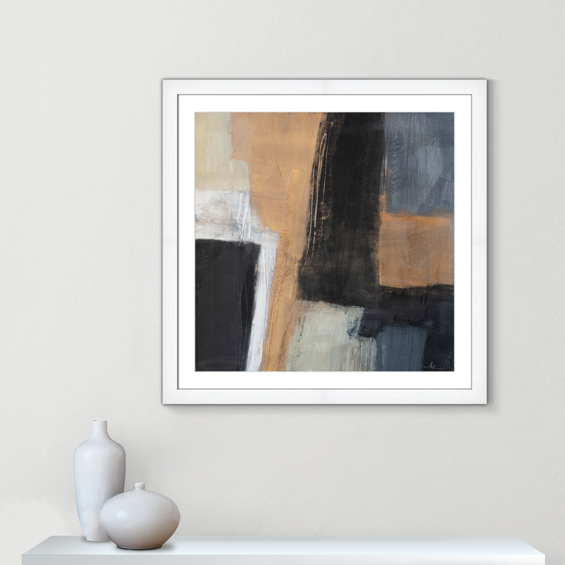 «Metallic Slate I» par Casa Fine Arts, Encadrement cubique blanc, H 33,5 po x l 33,5 po x P 1,25 po