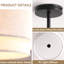 Plafonnier semi-encastré 3 lumières Boho Linen Drum-1988704908