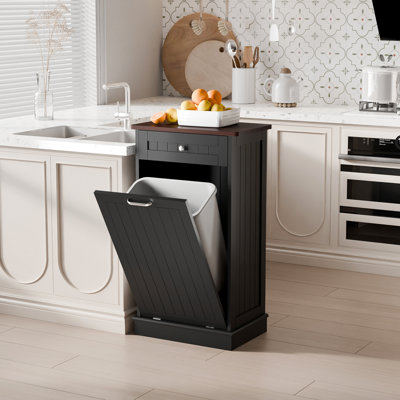 Armoire à poubelle basculante de 13 gallons avec grand tiroir de rangement