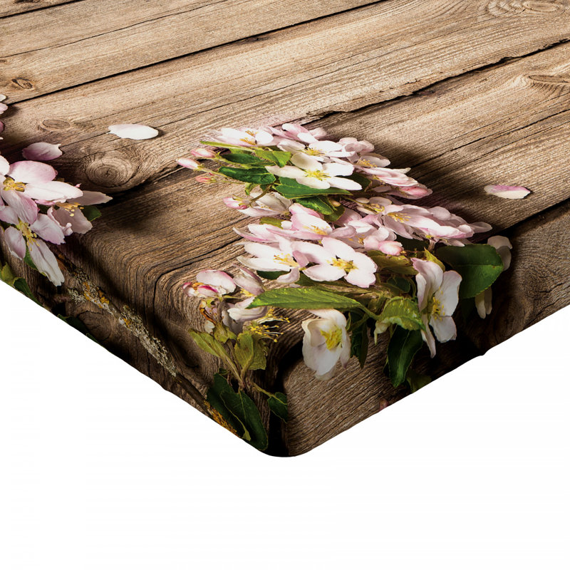 Microfiber Floral Fitted Sheet, Twin Fitted Sheet